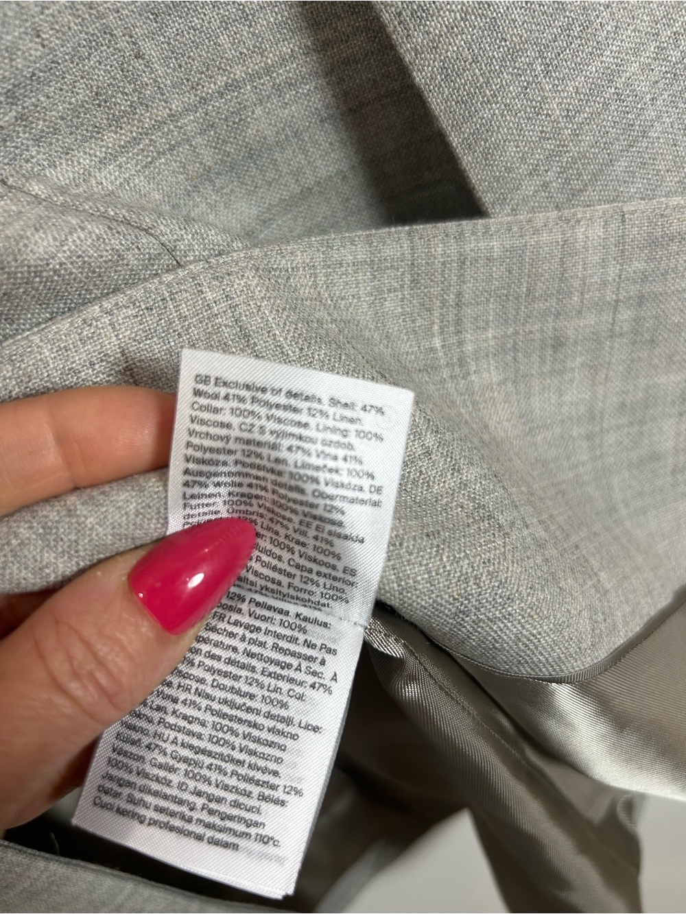 NEW Cos Blazer Women 8 Structured Wool Linen Blend Taupe Relaxed Minimalist - Picture 11 of 16